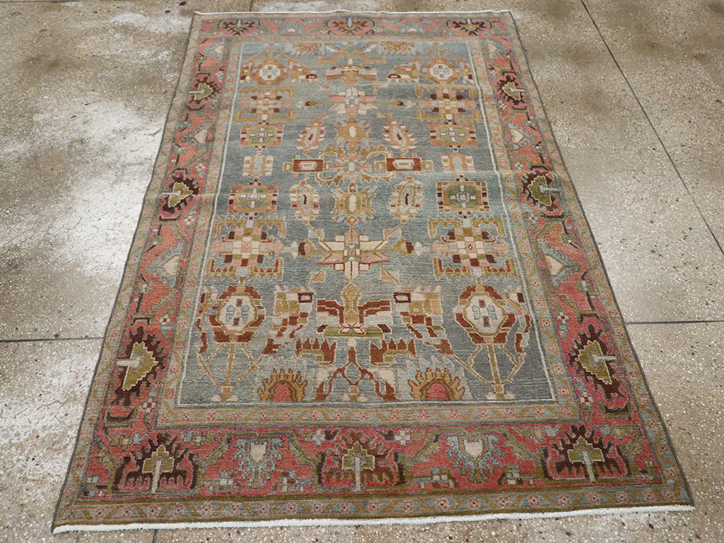 Vintage Persian Malayer Throw Rug, No.31999 - Gsblank
