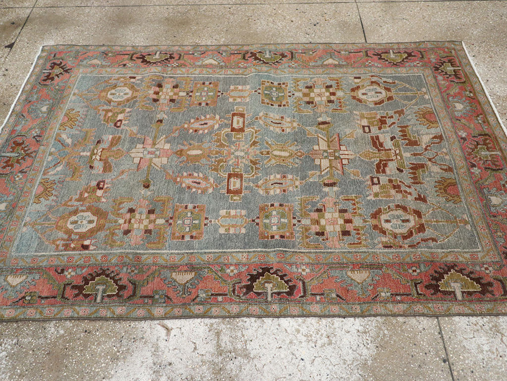 Vintage Persian Malayer Throw Rug, No.31999 - Gsblank