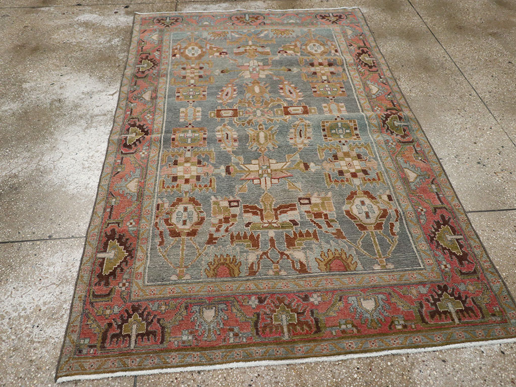 Vintage Persian Malayer Throw Rug, No.31999 - Gsblank