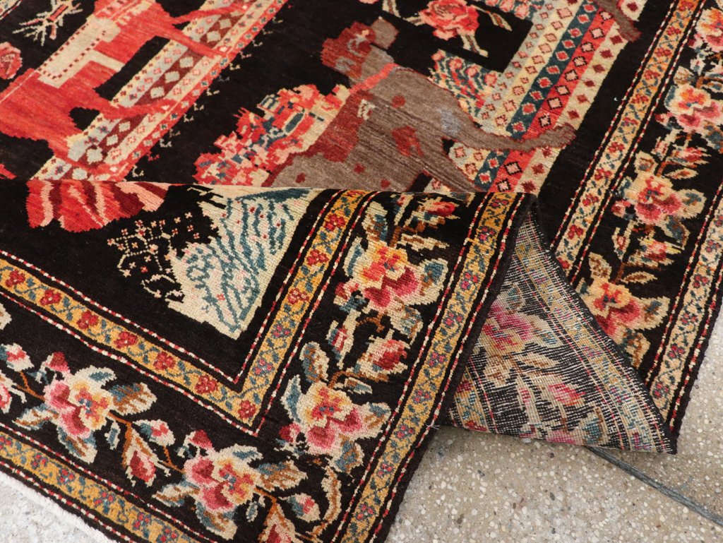 Vintage Pictorial Karabagh Rug, No.32009 - Gsblank