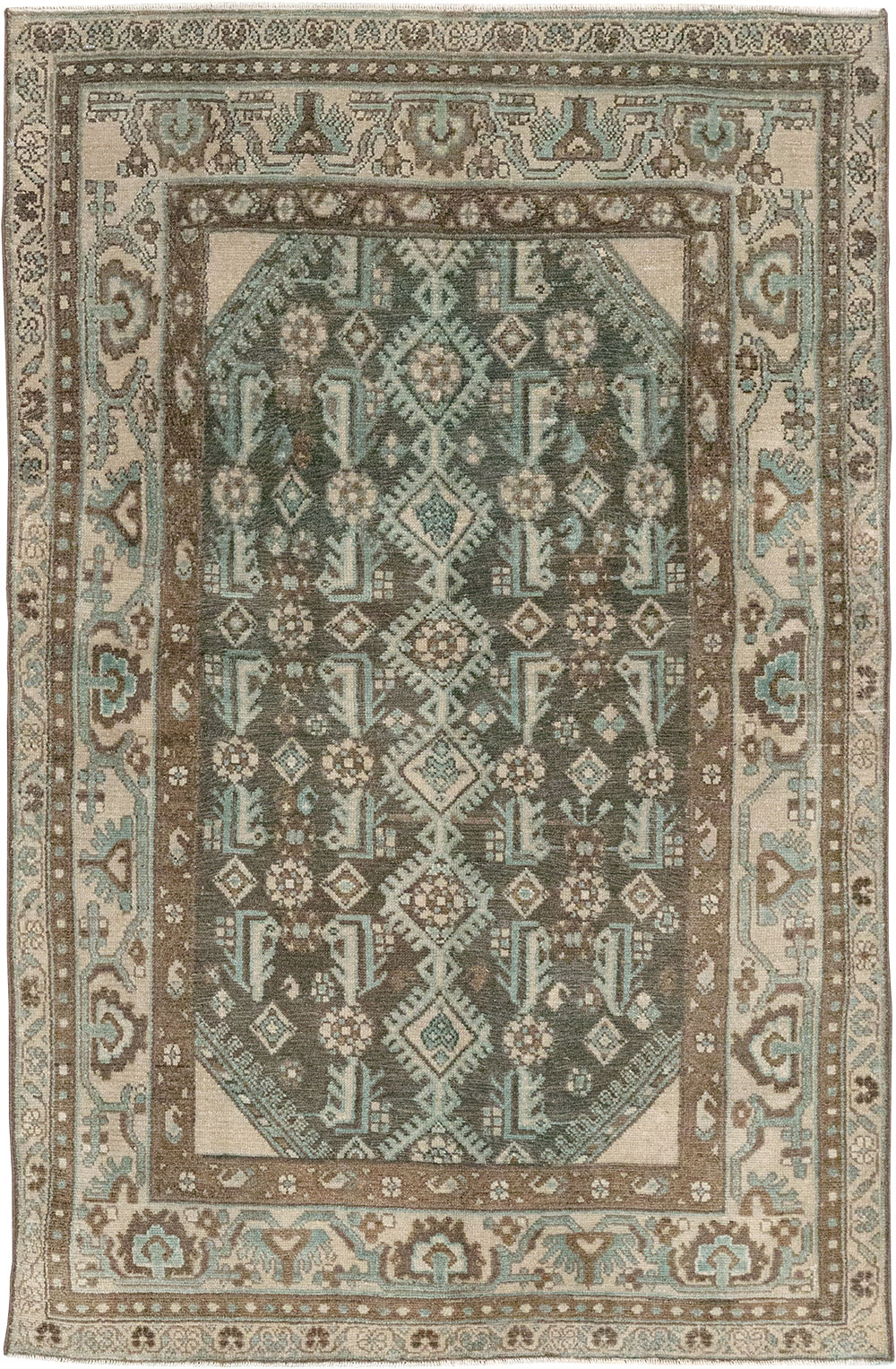 Vintage Persian Malayer Throw Rug, No.32013 - Gsblank