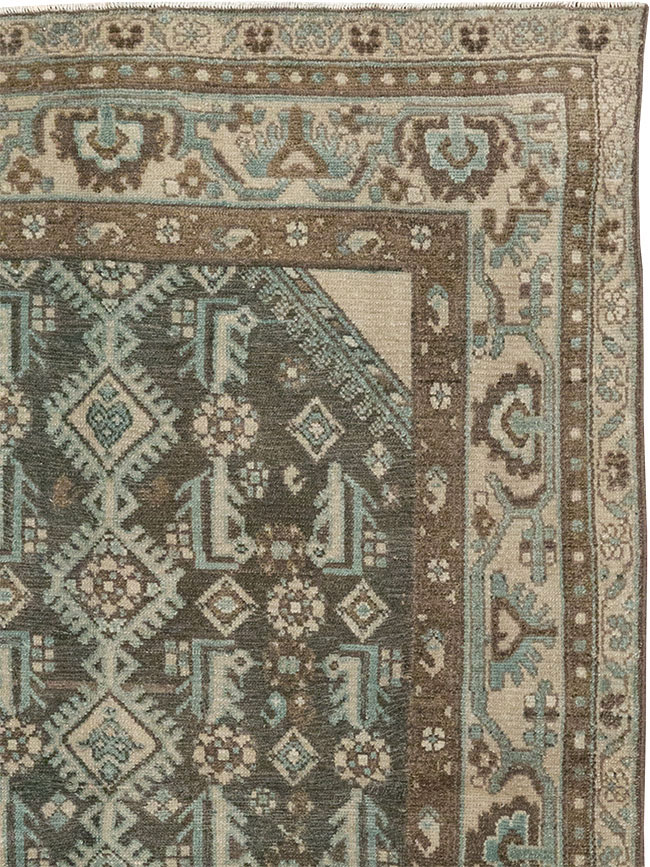 Vintage Persian Malayer Throw Rug, No.32013 - Gsblank