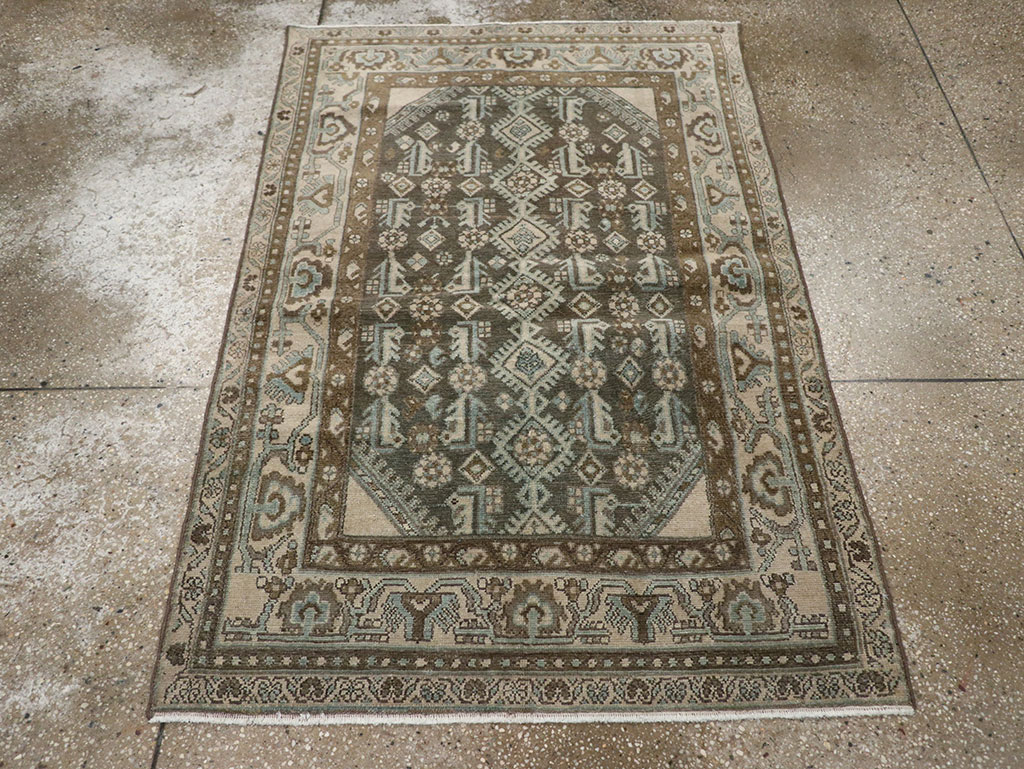 Vintage Persian Malayer Throw Rug, No.32013 - Gsblank
