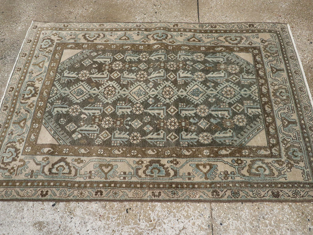 Vintage Persian Malayer Throw Rug, No.32013 - Gsblank