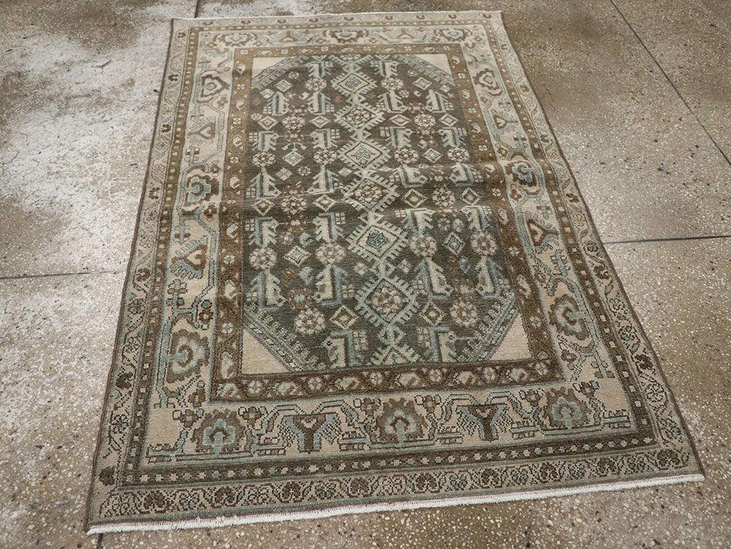 Vintage Persian Malayer Throw Rug, No.32013 - Gsblank
