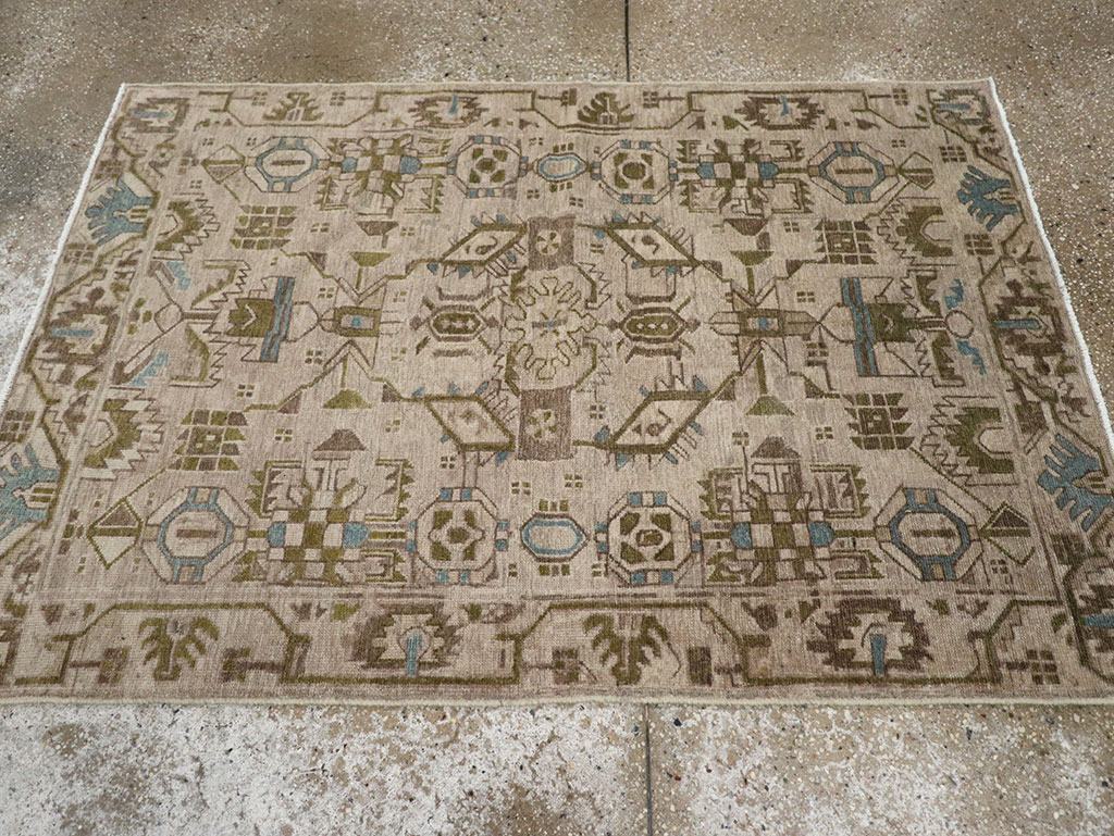 Vintage Persian Malayer Throw Rug (Pair: 1 of 2), No.32016 - Gsblank