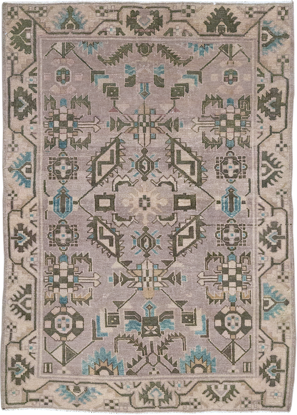 Vintage Persian Malayer Throw Rug, No.32017 - Gsblank