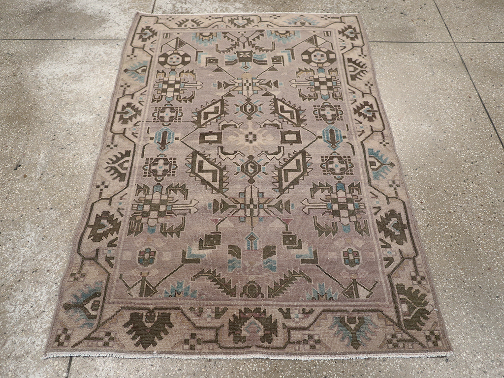 Vintage Persian Malayer Throw Rug, No.32017 - Gsblank