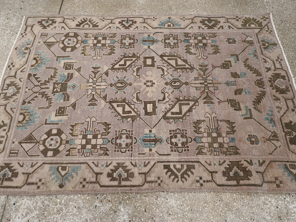 Vintage Persian Malayer Throw Rug, No.32017 - Gsblank