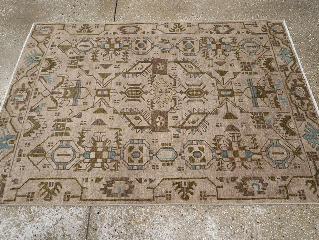 Vintage Persian Malayer Throw Rug (Pair: 2 of 2), No.32018 - Gsblank