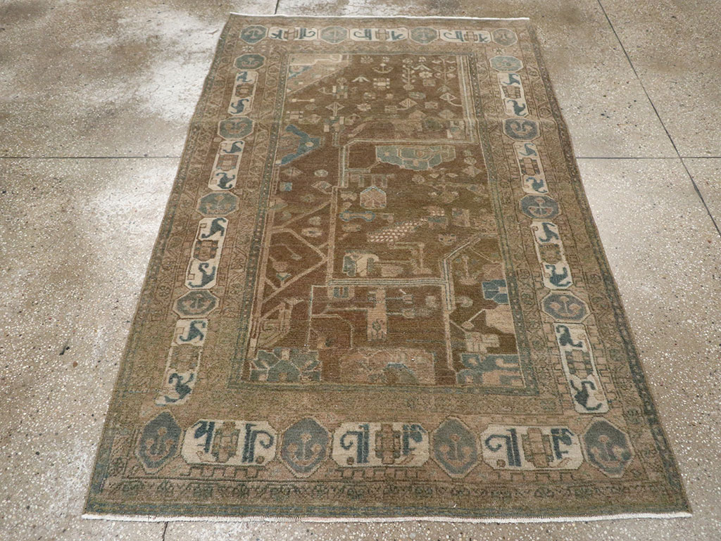 Vintage Persian Malayer Accent Rug, No.32019 - Gsblank