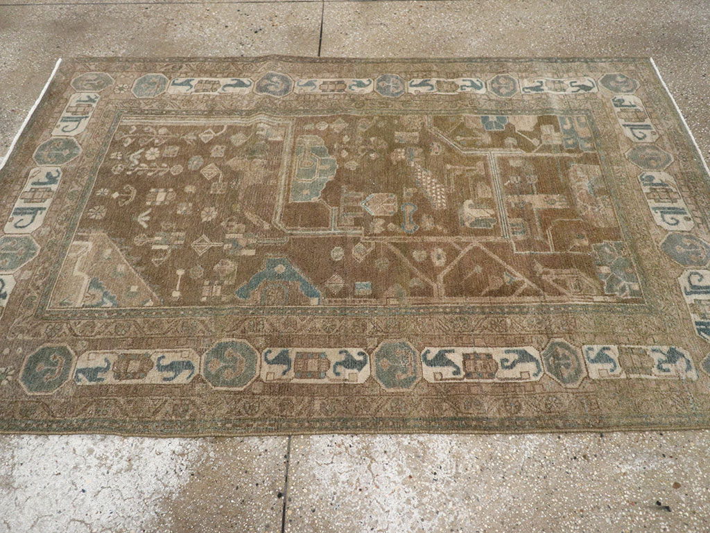 Vintage Persian Malayer Accent Rug, No.32019 - Gsblank