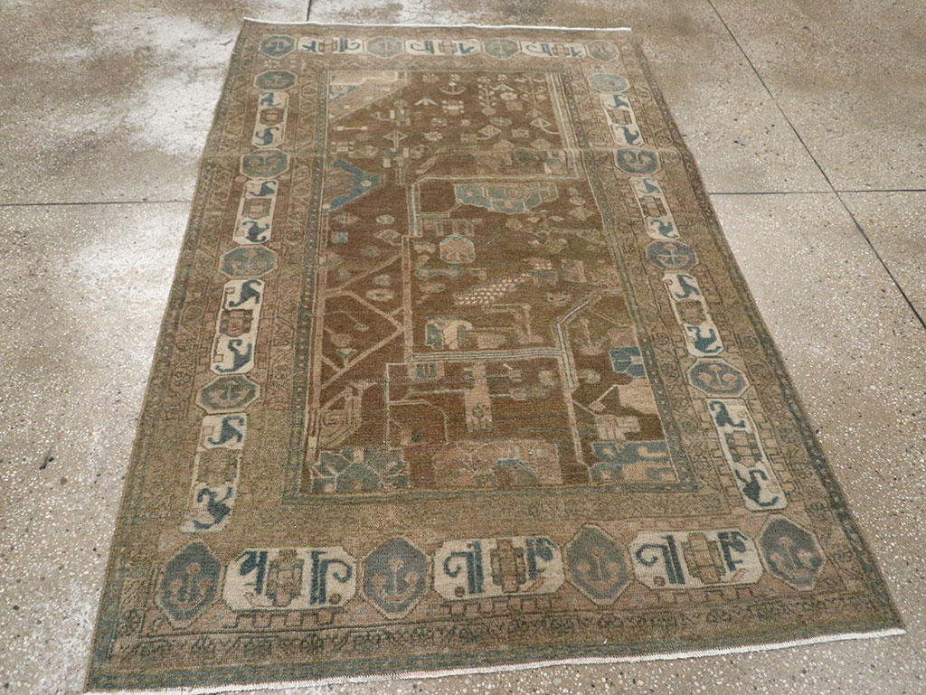 Vintage Persian Malayer Accent Rug, No.32019 - Gsblank