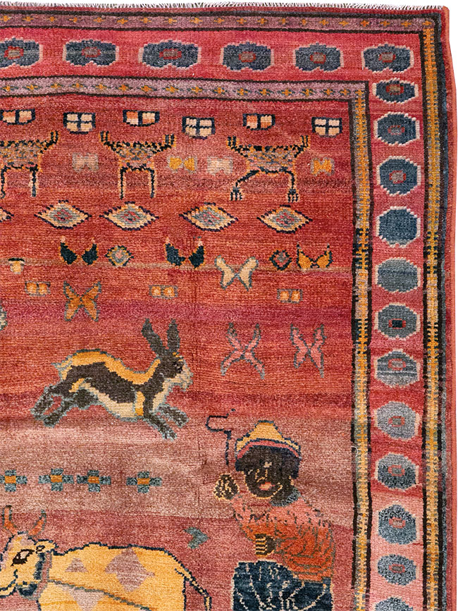 Vintage Persian Lori Pictorial Rug, No.32031 - Gsblank