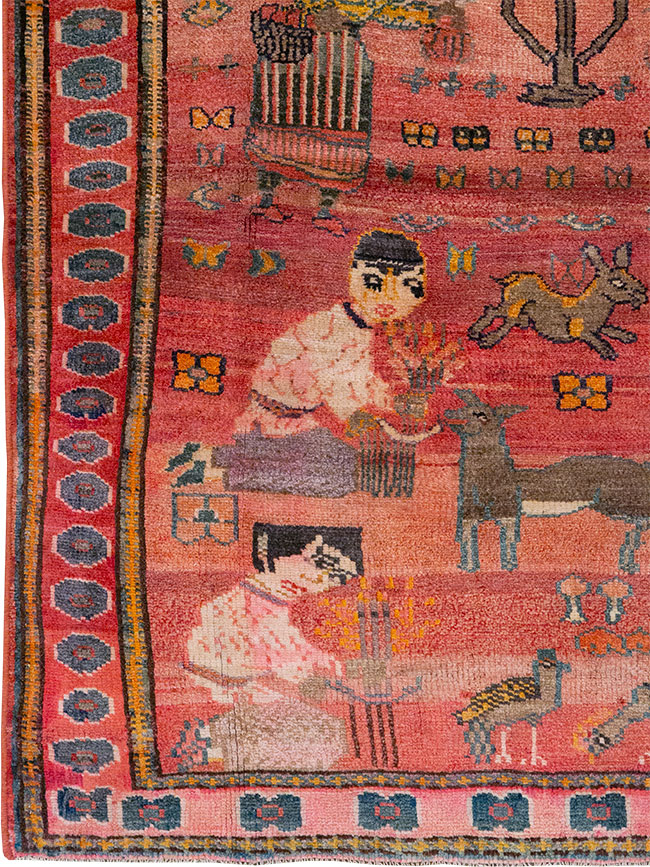 Vintage Persian Lori Pictorial Rug, No.32031 - Gsblank