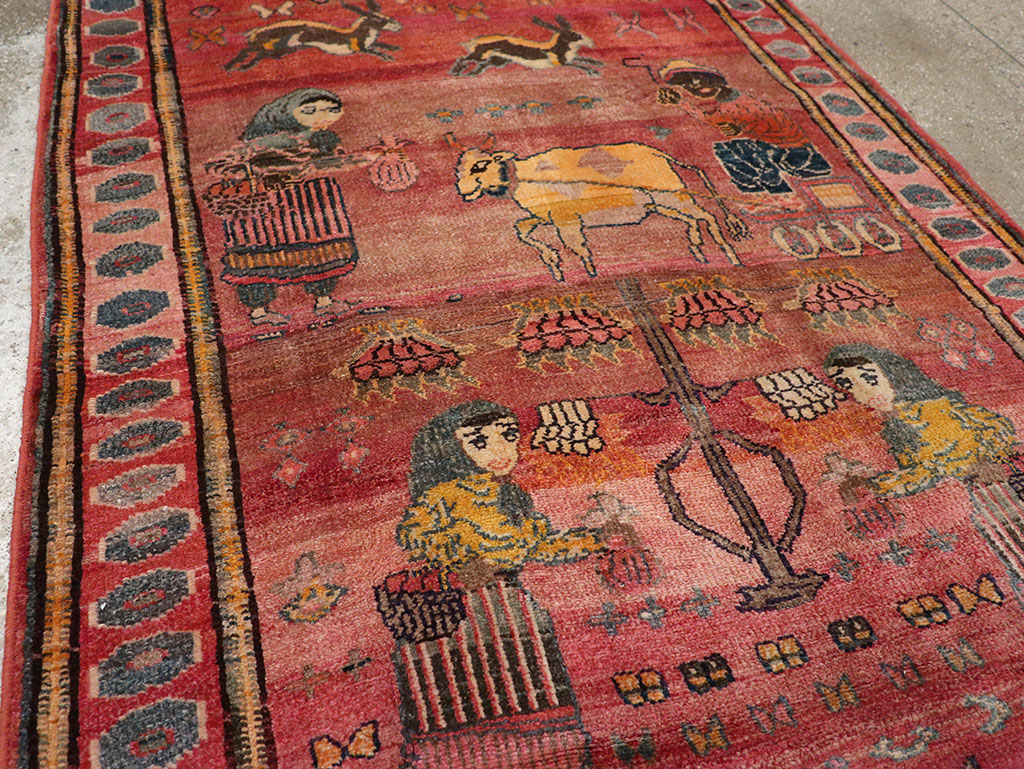 Vintage Persian Lori Pictorial Rug, No.32031 - Gsblank