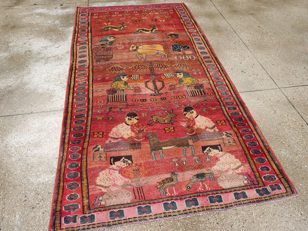 Vintage Persian Lori Pictorial Rug, No.32031 - Gsblank