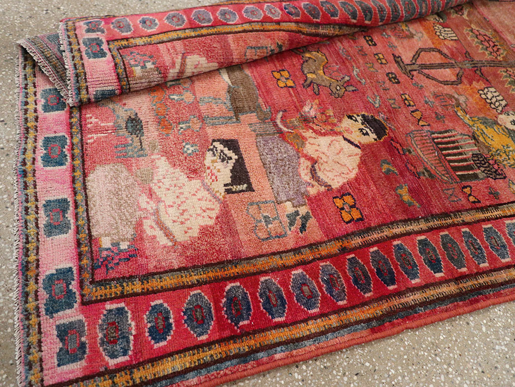 Vintage Persian Lori Pictorial Rug, No.32031 - Gsblank