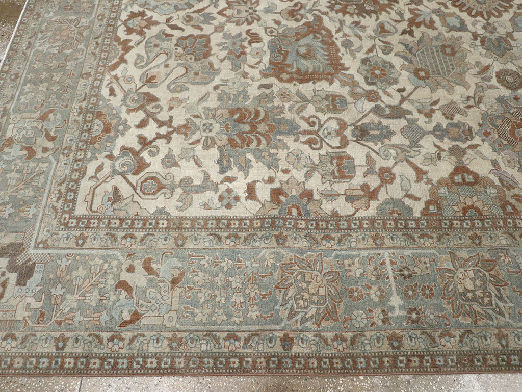 Antique Persian Tabriz Room Size Carpet, No.32032 - Gsblank