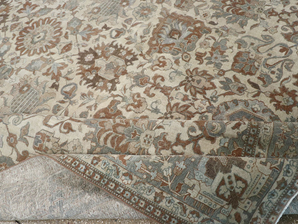 Antique Persian Tabriz Room Size Carpet, No.32032 - Gsblank