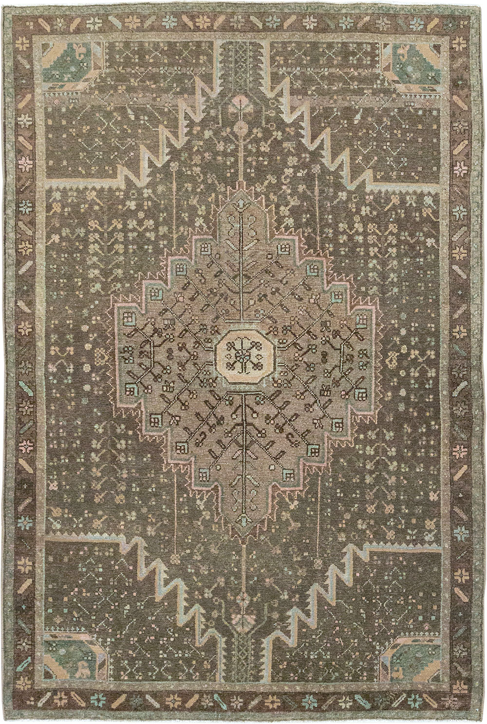 Vintage Persian Malayer Accent Rug, No.32036 - Gsblank