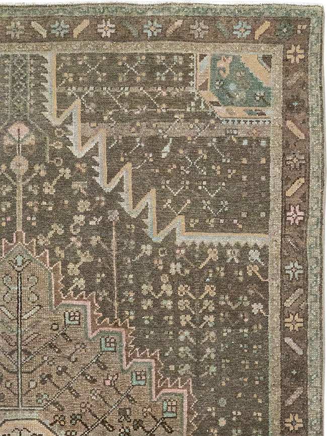 Vintage Persian Malayer Accent Rug, No.32036 - Gsblank