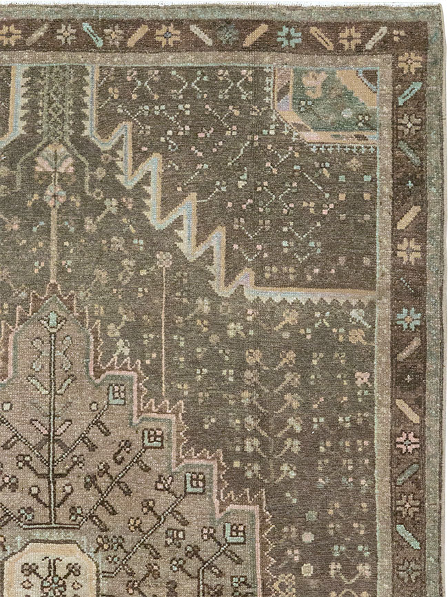 Vintage Persian Malayer Accent Rug, No.32036 - Gsblank