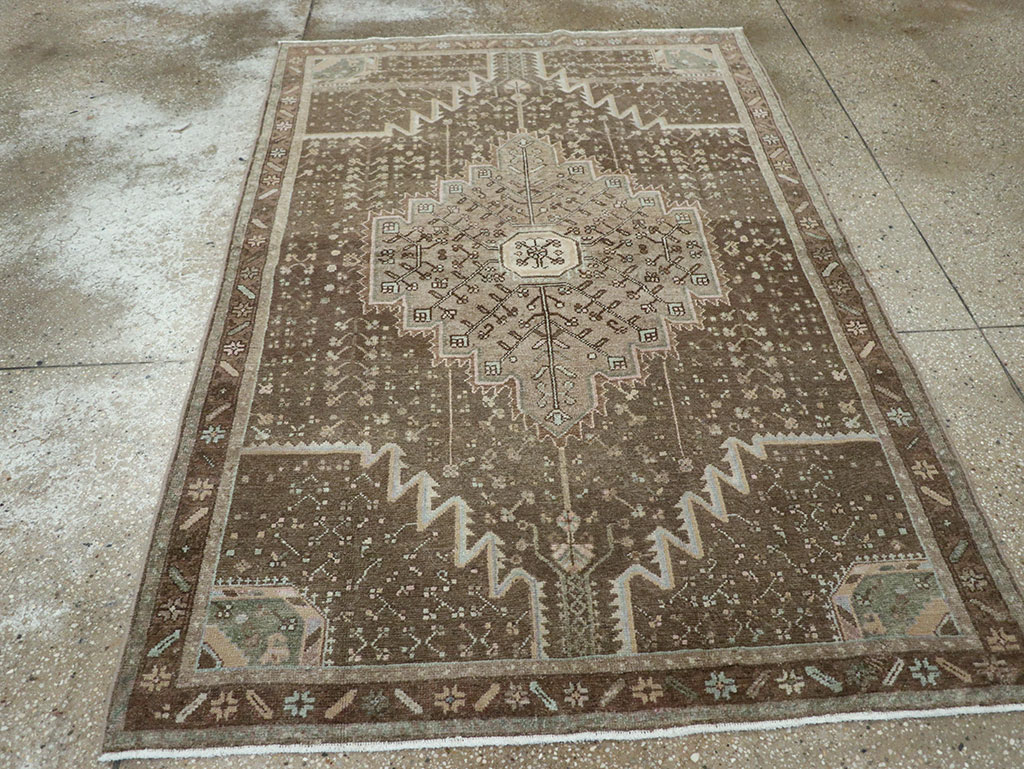 Vintage Persian Malayer Accent Rug, No.32036 - Gsblank