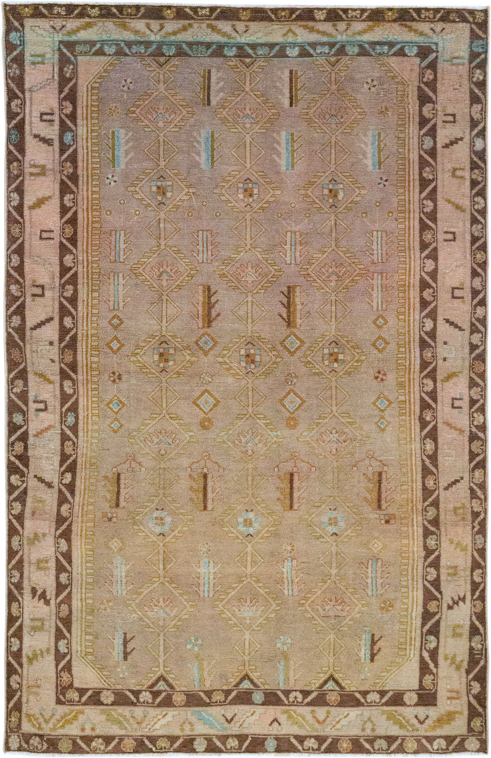 Vintage Persian Malayer Accent Rug, No.32037 - Gsblank