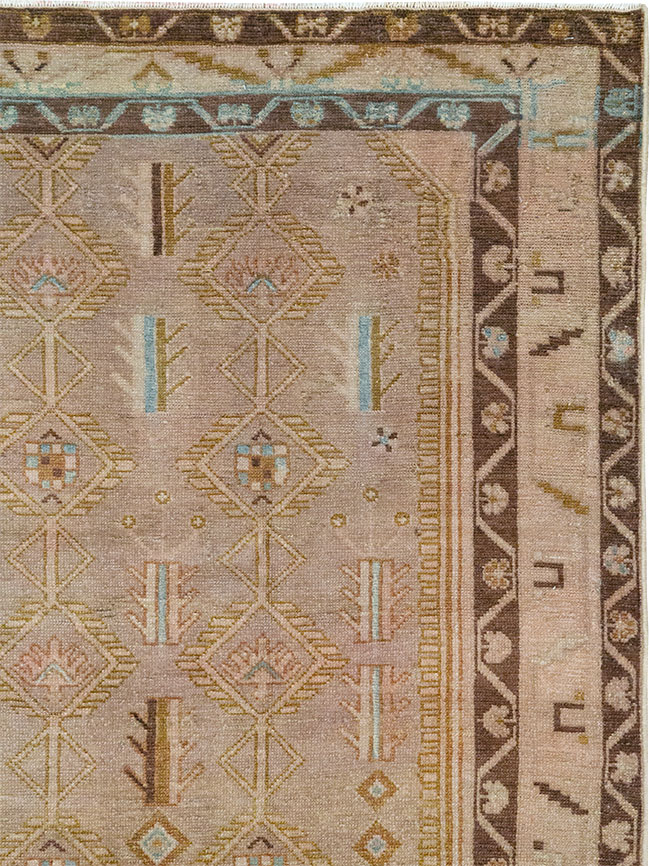 Vintage Persian Malayer Accent Rug, No.32037 - Gsblank