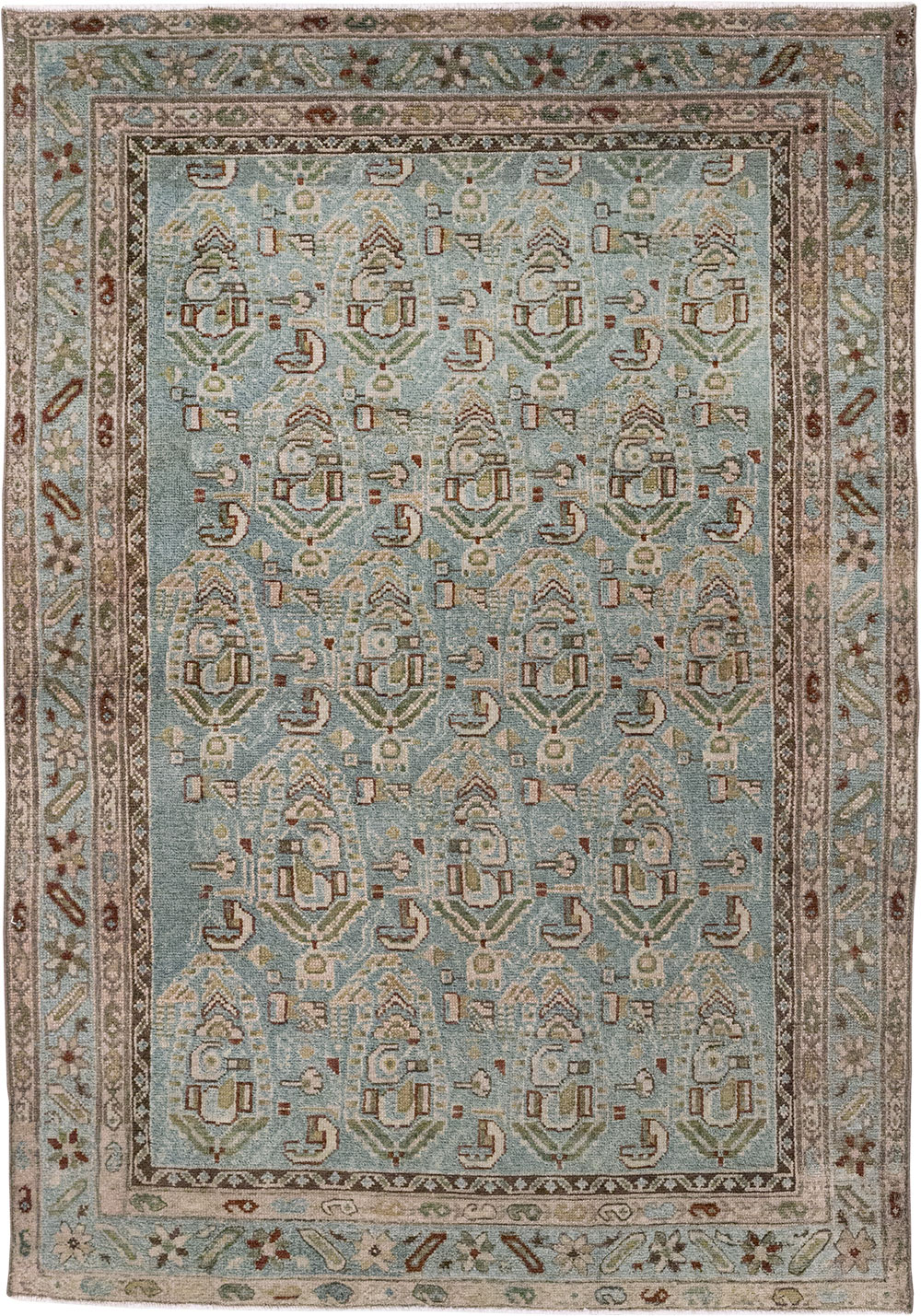 Vintage Persian Malayer Throw Rug, No.32041 - Gsblank