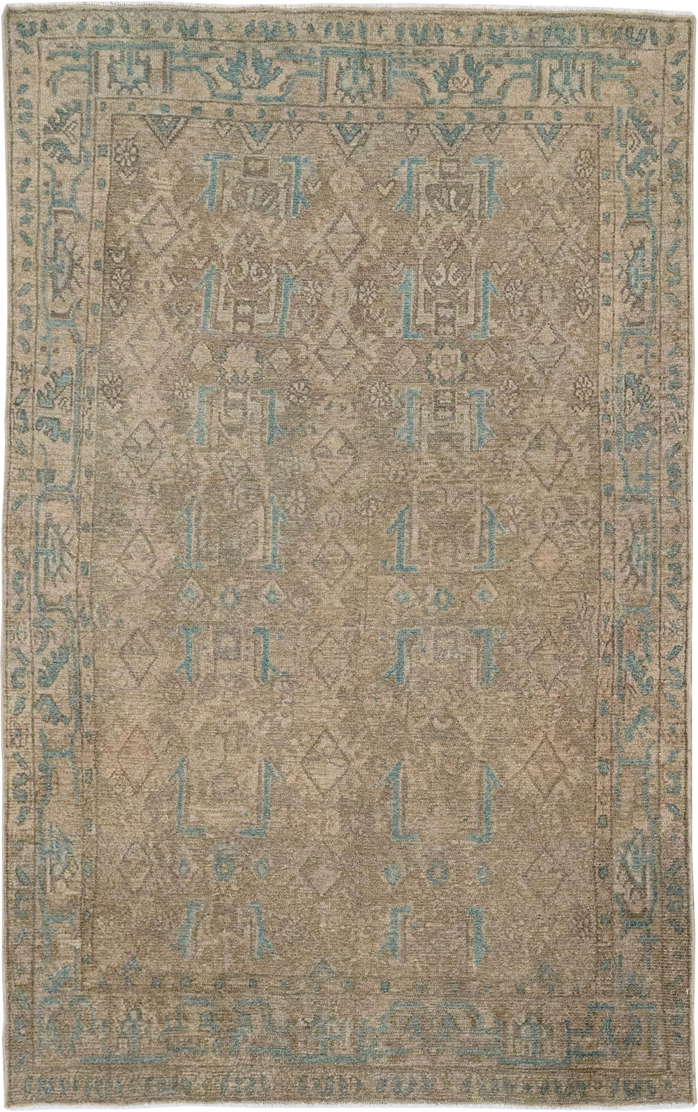 Vintage Persian Malayer Throw Rug, No.32052 - Gsblank