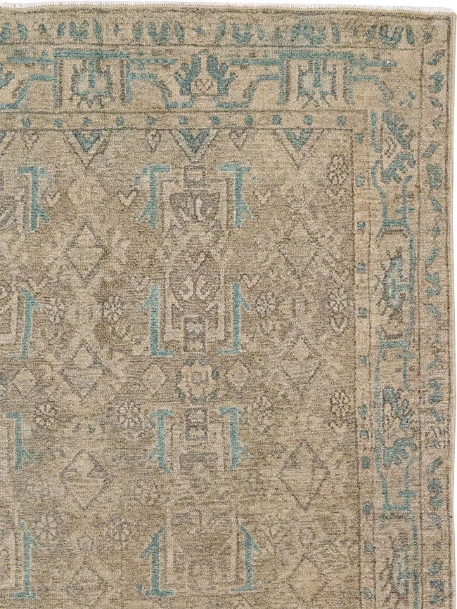 Vintage Persian Malayer Throw Rug, No.32052 - Gsblank