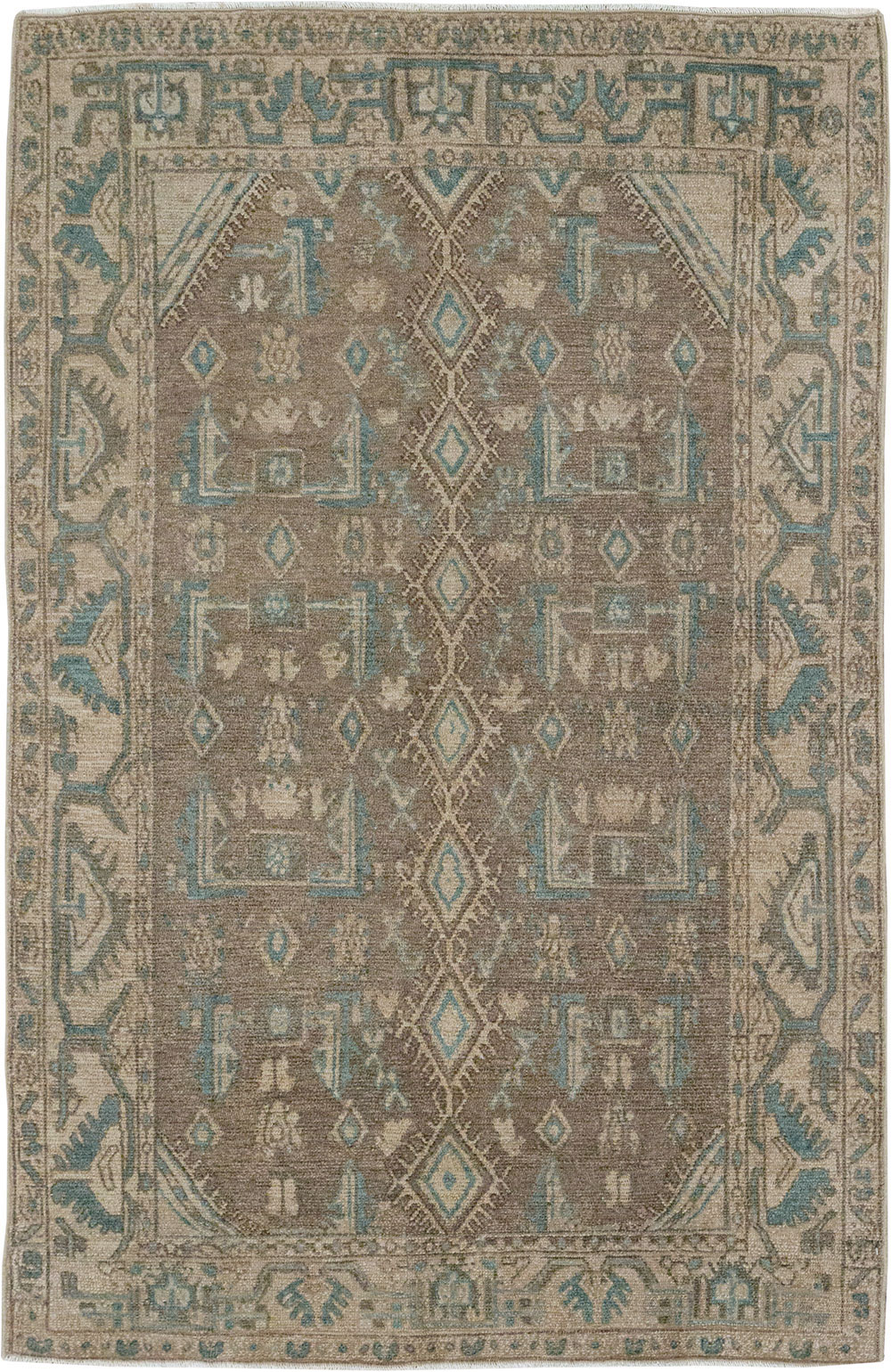 Vintage Persian Malayer Throw Rug, No.32053 - Gsblank