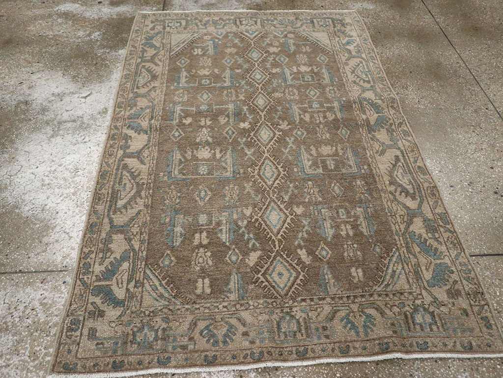 Vintage Persian Malayer Throw Rug, No.32053 - Gsblank
