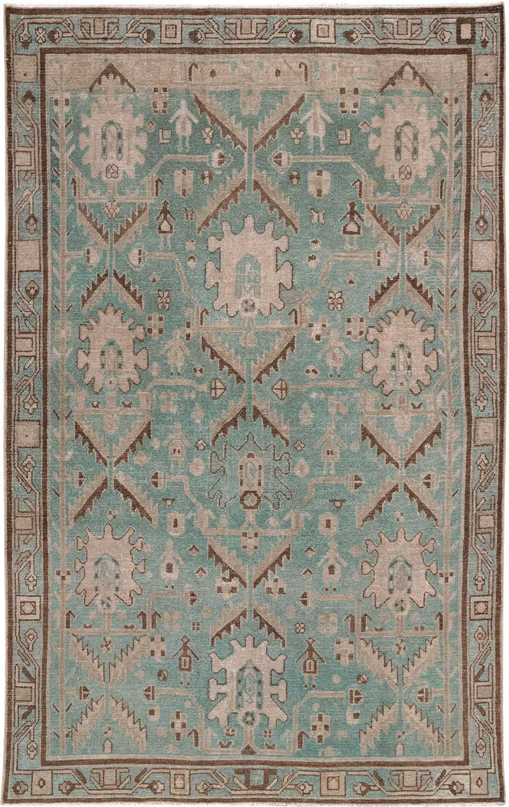 Vintage Persian Malayer Accent Rug, No.32054 - Gsblank