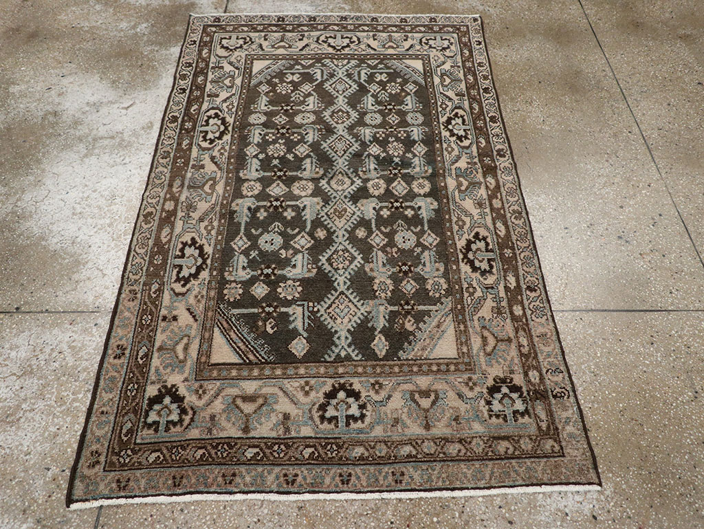Vintage Persian Malayer Throw Rug, No.32060 - Gsblank