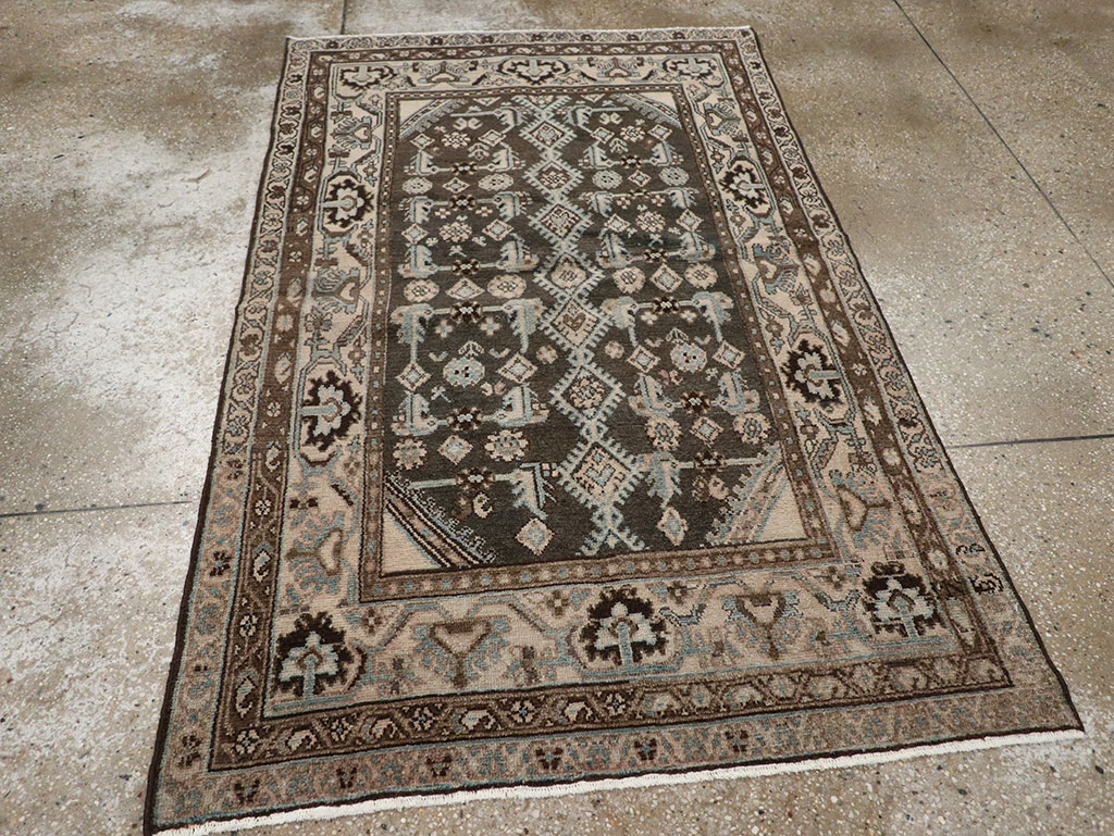 Vintage Persian Malayer Throw Rug, No.32060 - Gsblank