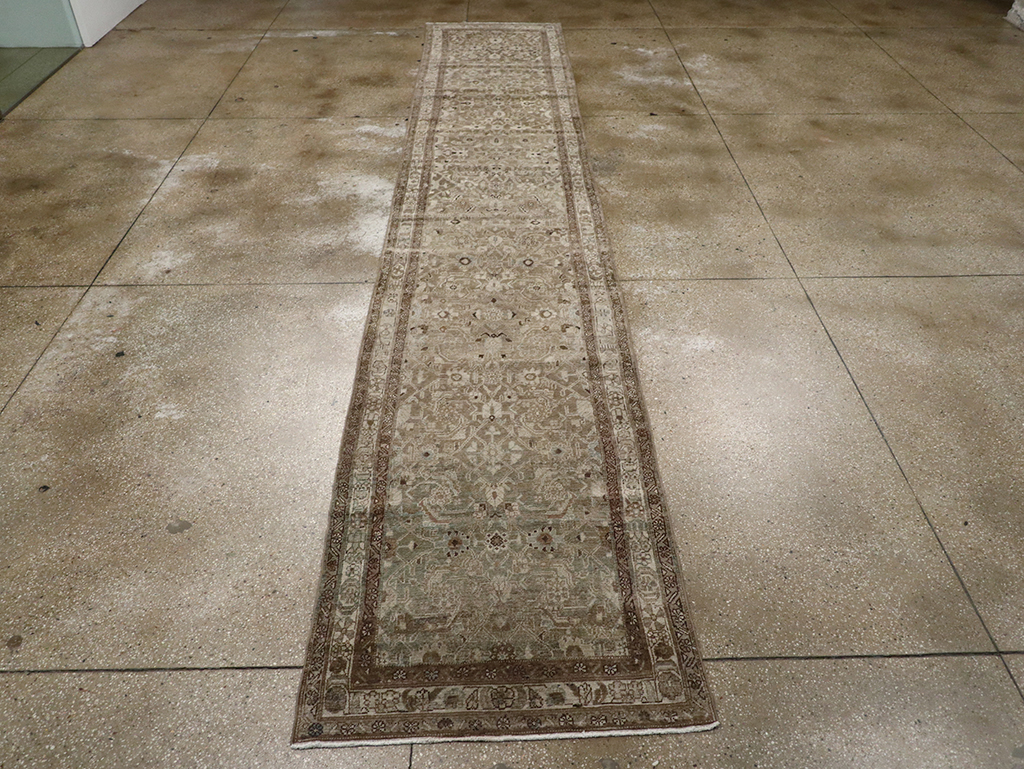 Antique Persian Malayer Long Runner, No.32064 - Gsblank