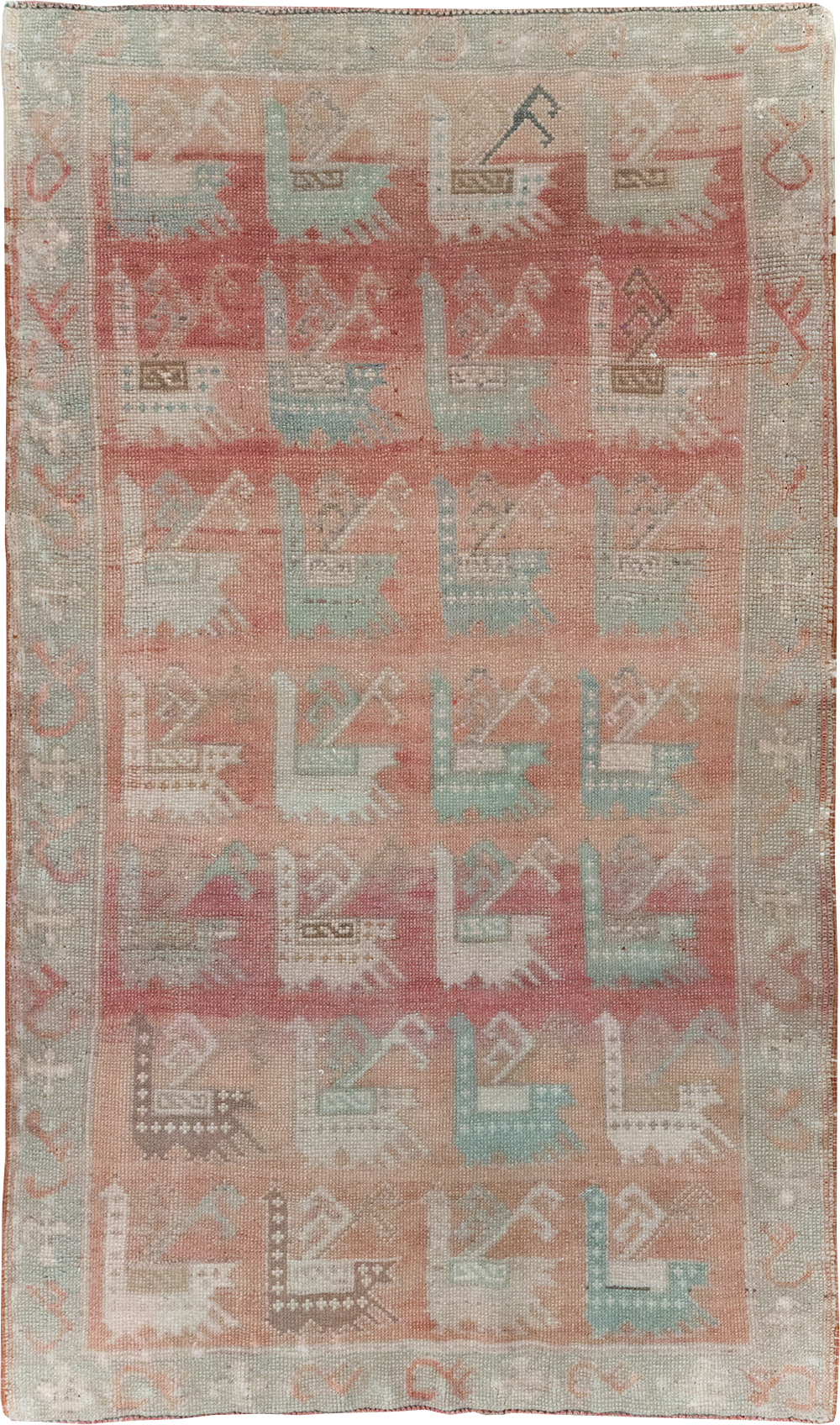 Vintage Turkish Anatolian Throw Rug, No.32073 - Gsblank