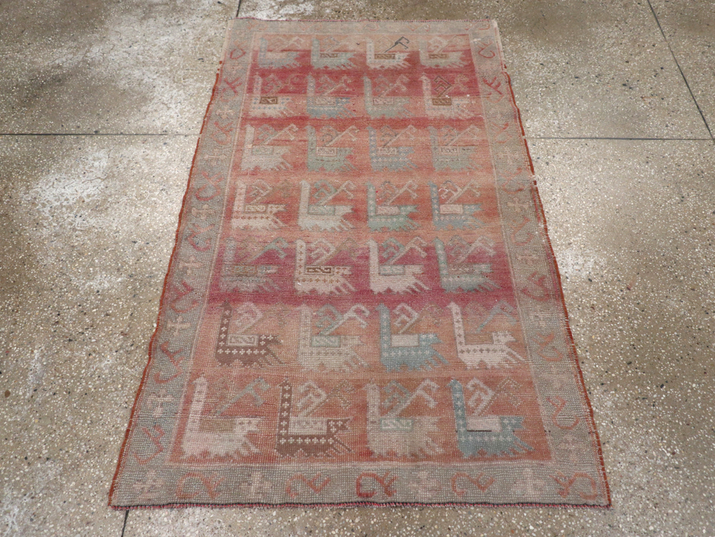 Vintage Turkish Anatolian Throw Rug, No.32073 - Gsblank