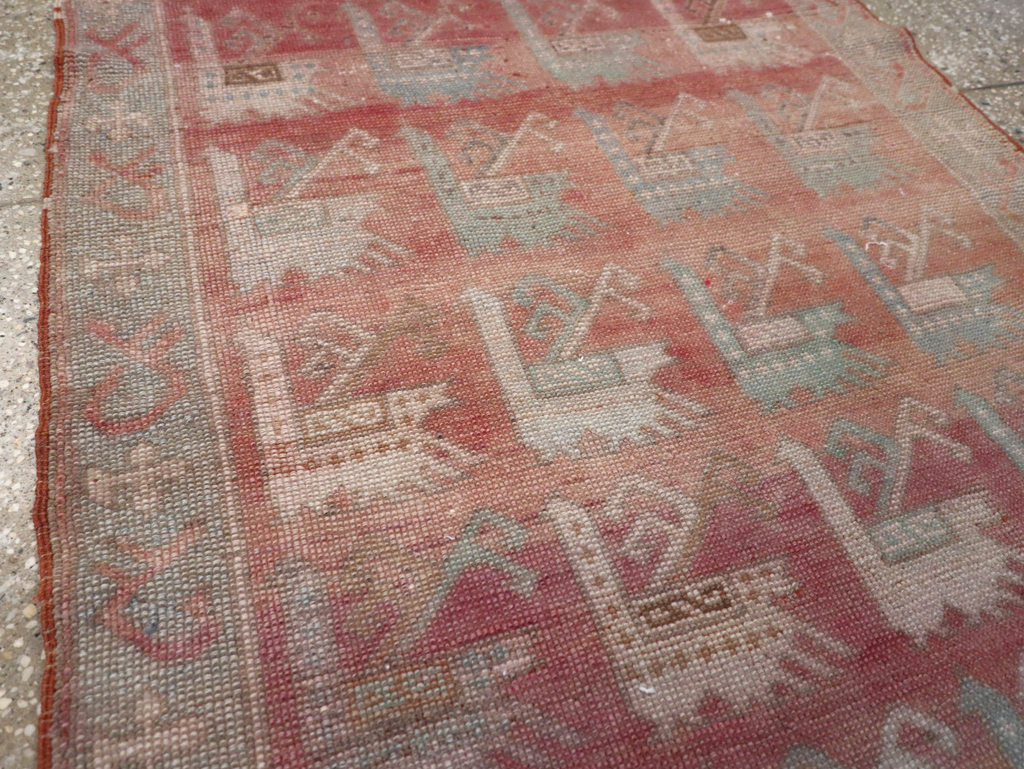 Vintage Turkish Anatolian Throw Rug, No.32073 - Gsblank