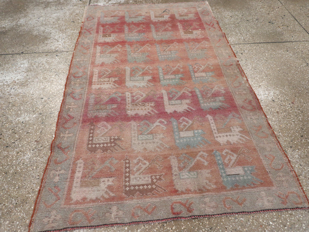 Vintage Turkish Anatolian Throw Rug, No.32073 - Gsblank