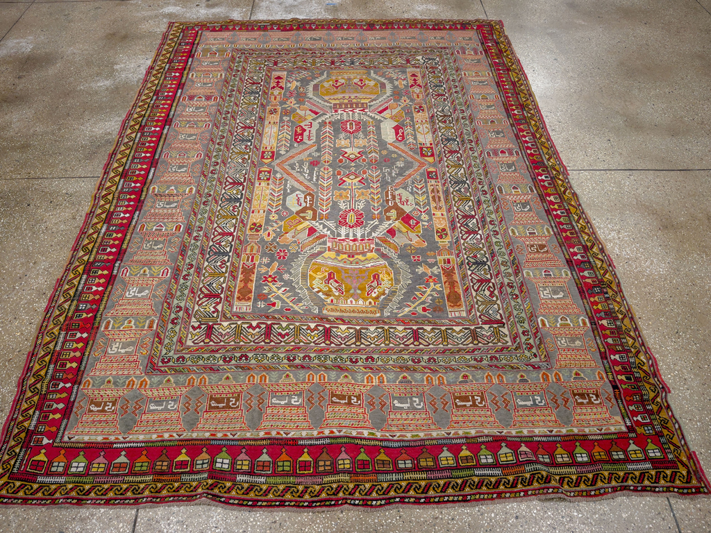 Vintage Turkish Anatolian Accent Rug, No.32074 - Gsblank