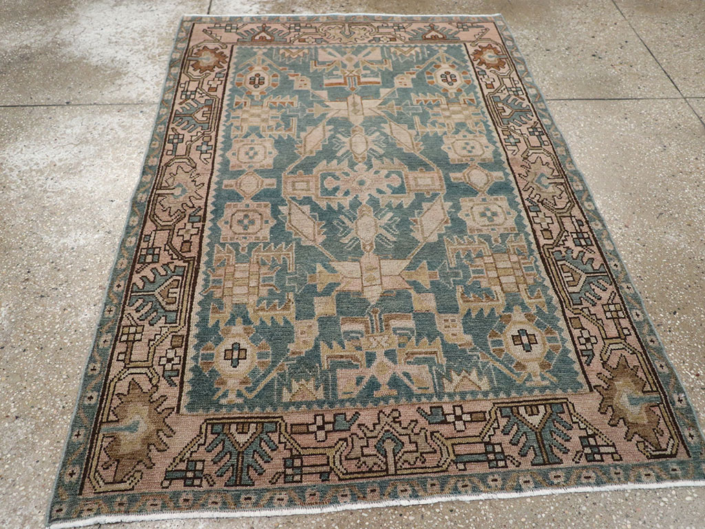 Vintage Persian Malayer Throw Rug, No.32084 - Gsblank