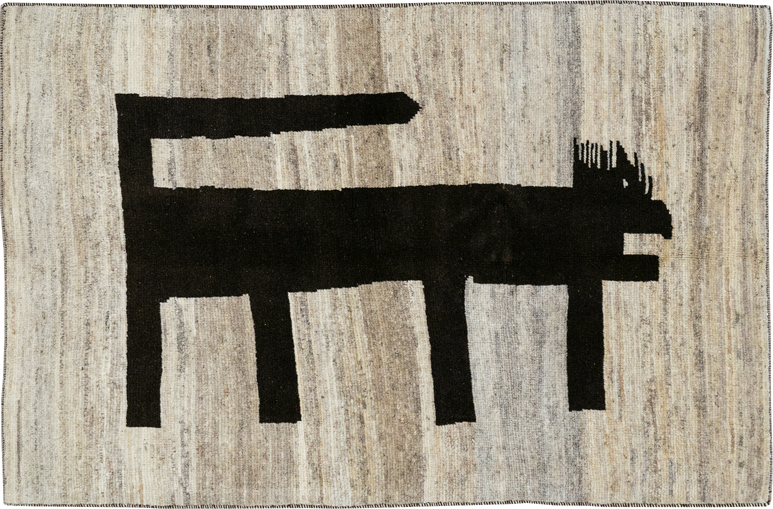 Modern Persian Gabbeh Pictorial Throw Rug (Pair: 1 of 2), No.32086 - Gsblank