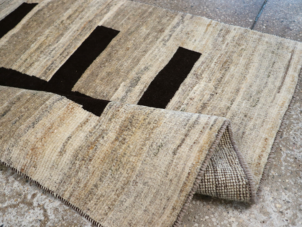 Modern Persian Gabbeh Pictorial Throw Rug (Pair: 1 of 2), No.32086 - Gsblank