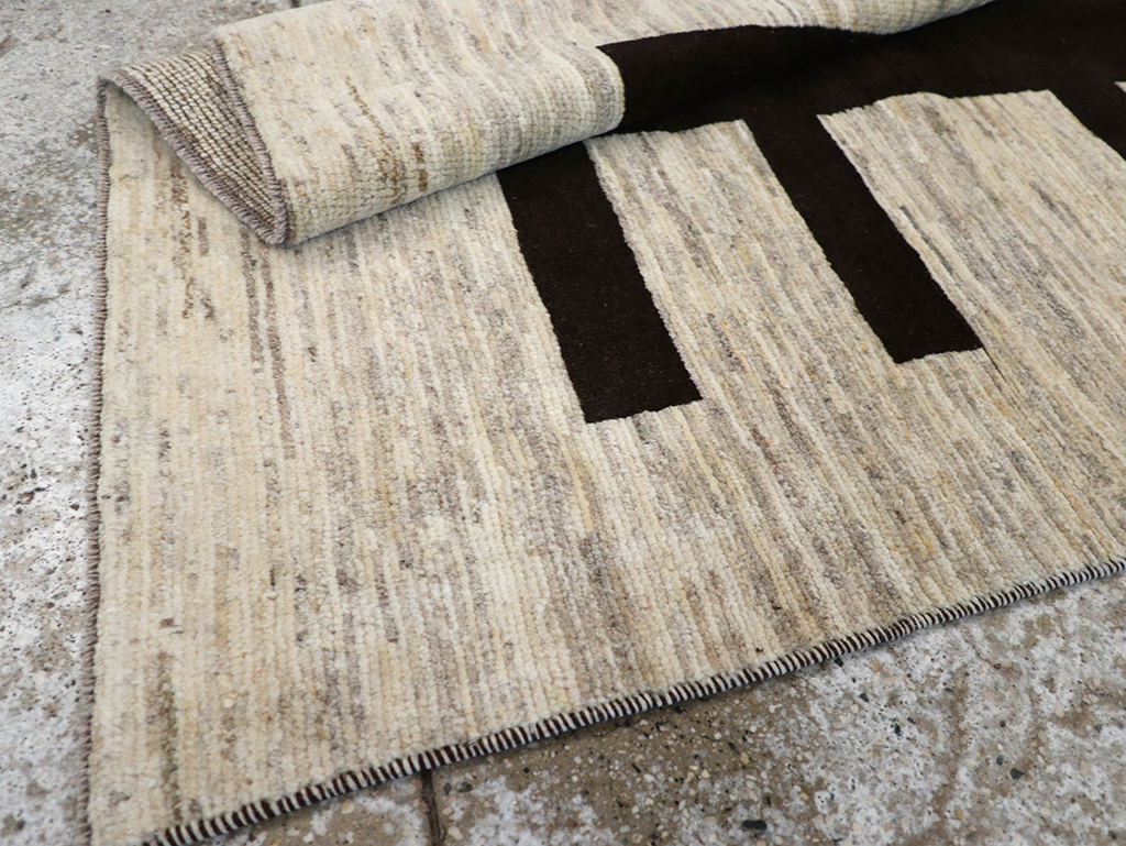 Modern Persian Gabbeh Pictorial Throw Rug (Pair: 2 of 2), No.32087 - Gsblank