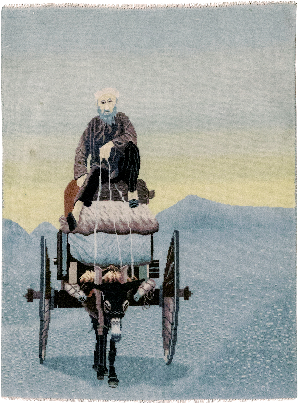 Modern Persian Tabriz Pictorial Throw Rug, No.32099 - Gsblank