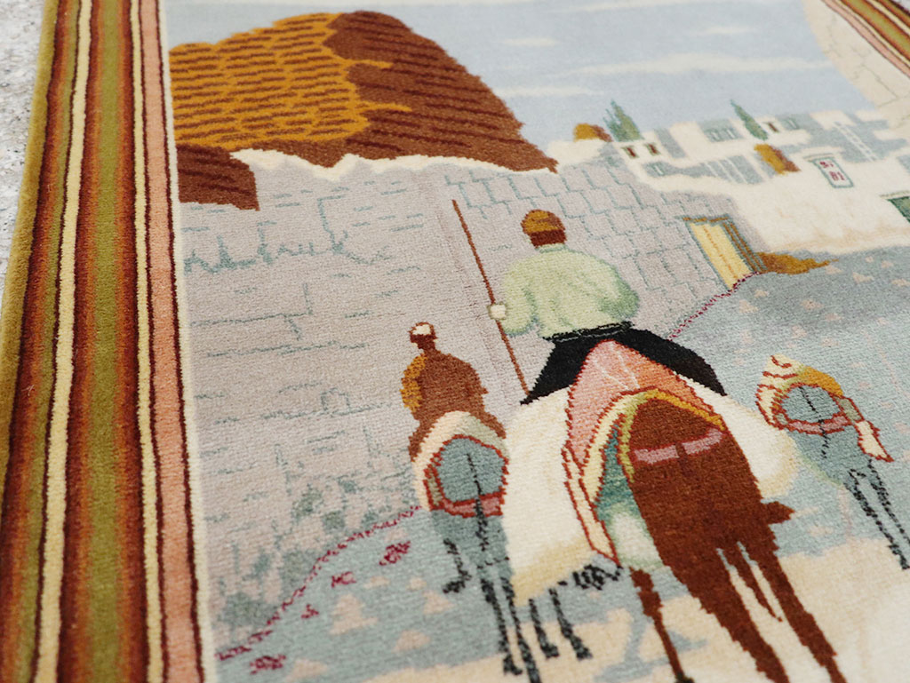 Vintage Persian Tabriz Pictorial Rug (Pair: 2 of 2), No.32100 - Gsblank